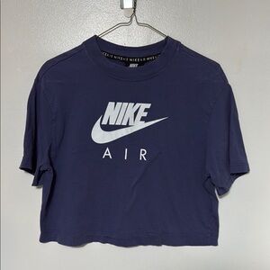 Nike Air Navy Blue Cropped T-Shirt